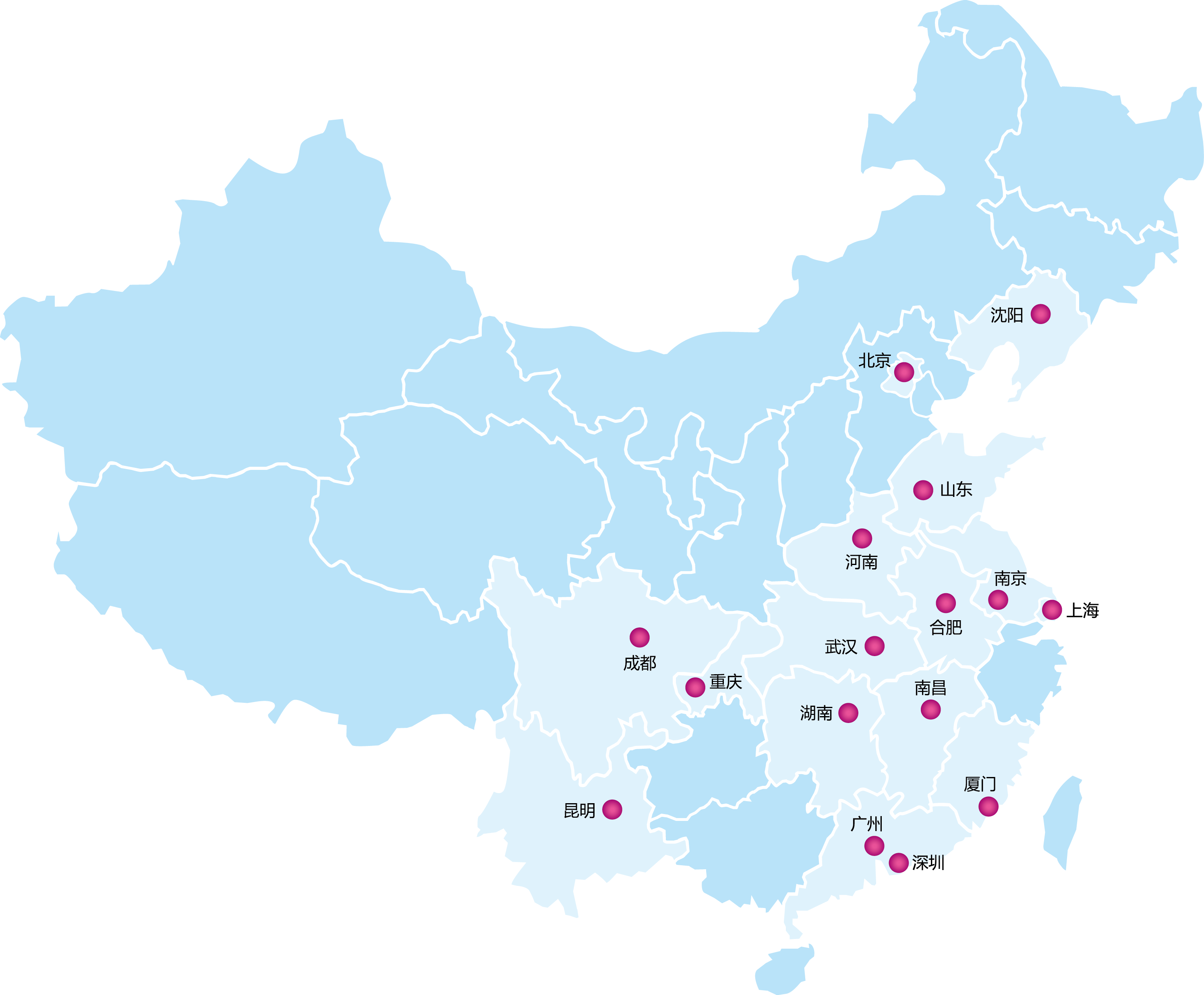 华程国旅集团分支机构分布图